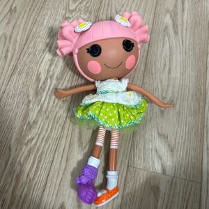 Lalaloopsy Doll MGA Pink Hair Button Eyes 12 Inch Green Dress Girls
